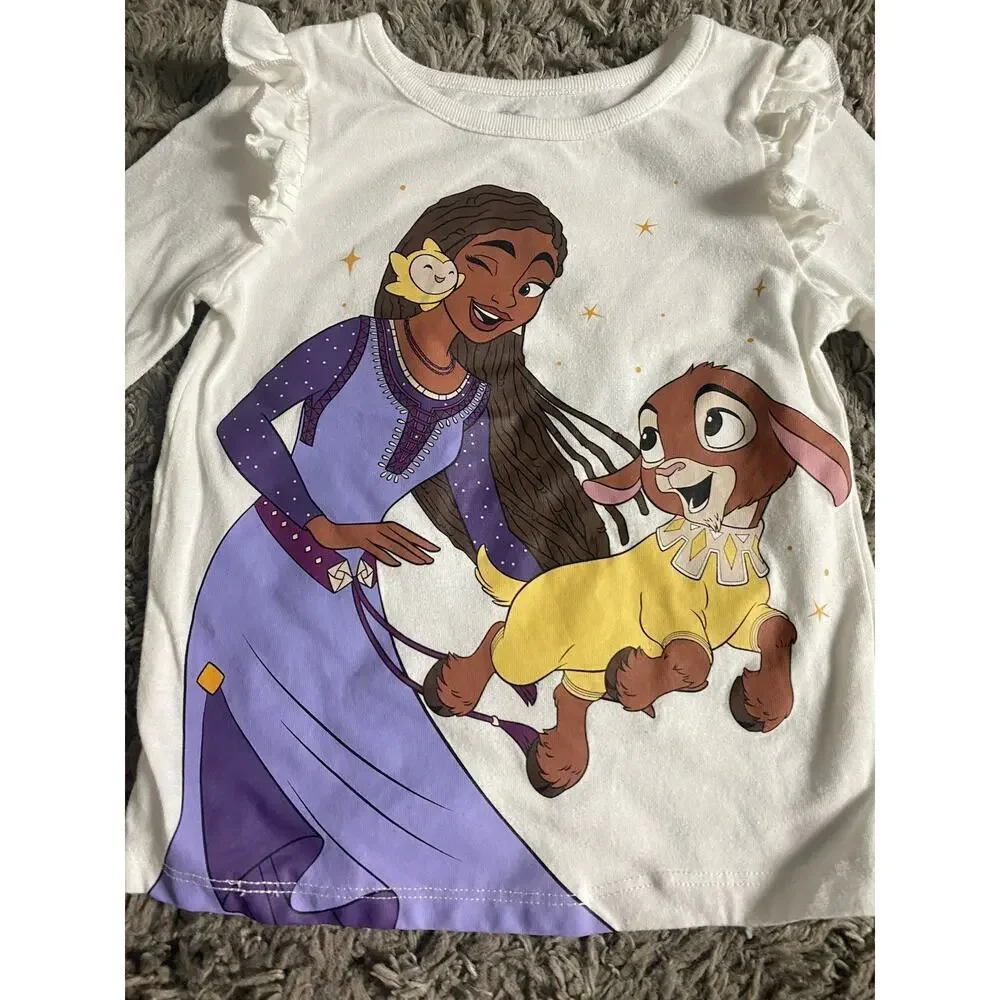 Disney Little Girls Glitter Detail Wish Long Sleeve Top Size 3T